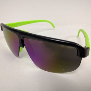 NWT TruVintage semi-rimless sports blade iridium mirrored smoke lens sunglasses